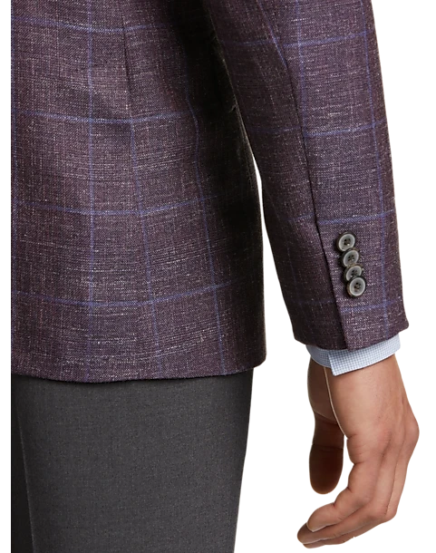 Joseph Abboud Slim Fit Sport Coat, Berry Plaid 2 Joseph Abboud Slim Fit Sport Coat, Berry Plaid - Image 2