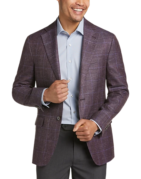 Joseph Abboud Slim Fit Sport Coat, Berry Plaid 1 Joseph Abboud Slim Fit Sport Coat, Berry Plaid