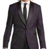 Egara Slim Fit Shawl Lapel Dinner Jacket, Plum Jacquard