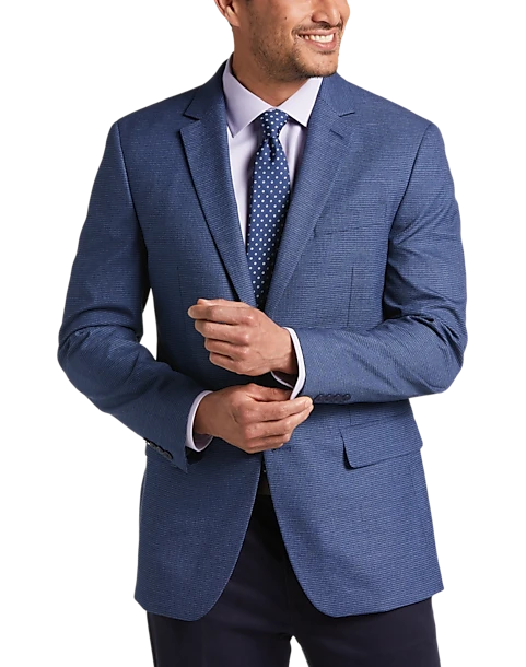 Michael Strahan Classic Fit Sport Coat, Blue Mini Houndstooth 1 Michael Strahan Classic Fit Sport Coat, Blue Mini Houndstooth