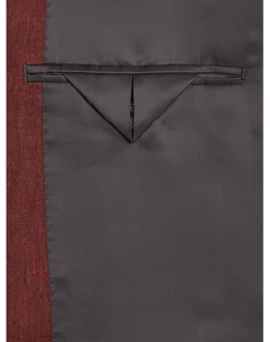 Calvin Klein X-Fit Slim Fit Linen-Blend Suit Separates Coat, Brick -Men Clothing Store MW40 3XE1 08 CALVIN KLEIN BRICK TWILL ALT3