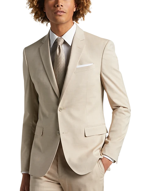 Egara Skinny Fit Notch Lapel Suit Separates Coat, Tan 1 Egara Skinny Fit Notch Lapel Suit Separates Coat, Tan