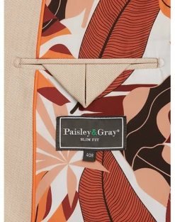 Paisley & Gray Slim Fit Suit Separates, Silky Beige -Men Clothing Store MW40 3XJF 05 PAISLEY GRAY SILKY BEIGE ALT3
