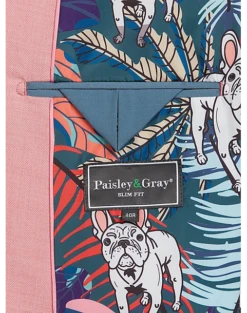 Paisley & Gray Slim Fit Suit Separates, Pink Carnation -Men Clothing Store MW40 3XK0 45 PAISLEY GRAY PINK CARNATION ALT3