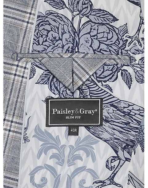 Paisley & Gray Slim Fit Suit Separates Coat, Blue & Beige Check 4 Paisley & Gray Slim Fit Suit Separates Coat, Blue & Beige Check - Image 4