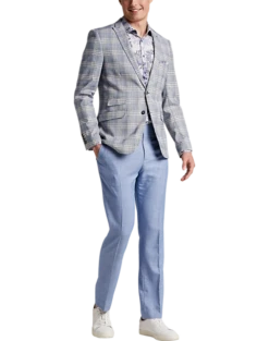 Paisley & Gray Slim Fit Suit Separates Coat, Blue & Beige Check 11 Paisley & Gray Slim Fit Suit Separates Coat, Blue & Beige Check -Men Clothing Store MW40 3XKR 67 PAISLEY GRAY BLUE BEIGE CHECK ALT5