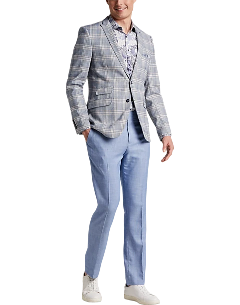 Paisley & Gray Slim Fit Suit Separates Coat, Blue & Beige Check 6 Paisley & Gray Slim Fit Suit Separates Coat, Blue & Beige Check - Image 6