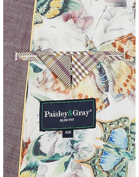 Paisley & Gray Slim Fit Suit Separates Coat, Mulberry 4 Paisley & Gray Slim Fit Suit Separates Coat, Mulberry - Image 4