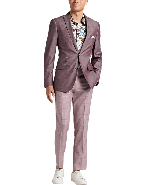 Paisley & Gray Slim Fit Suit Separates Coat, Mulberry 6 Paisley & Gray Slim Fit Suit Separates Coat, Mulberry - Image 6