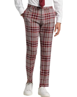 Paisley & Gray Slim Fit Suit Separates Pants, Pink Plaid