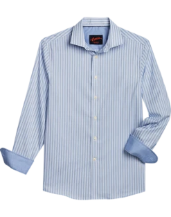 Egara Slim Fit Sport Shirt, Medium Blue Stripe