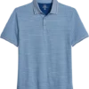 Michael Strahan Modern Fit Short Sleeve Polo, Blue Stripe