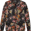 Paisley & Gray Slim Fit Spread Collar Sport Shirt, Black Paint Splatter Floral
