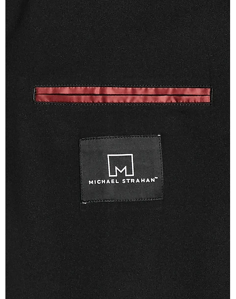 Michael Strahan Modern Fit Notch Lapel Crepe Knit Soft Jacket, Black 3 Michael Strahan Modern Fit Notch Lapel Crepe Knit Soft Jacket, Black - Image 3