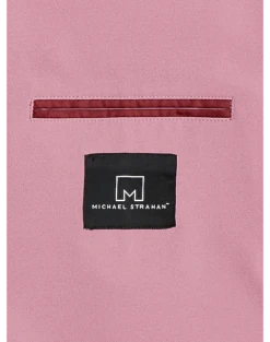 Michael Strahan Modern Fit Notch Lapel Crepe Knit Soft Jacket, Pink -Men Clothing Store MW40 6NG8 97 MICHAEL STRAHAN PINK ALT2
