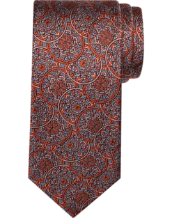 Pronto Uomo Narrow Tie, Orange Medallion