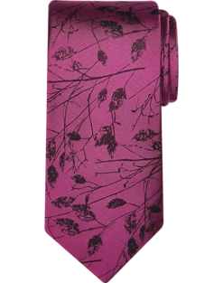 Pronto Uomo Narrow Tie, Fuchsia Marsh Twigs